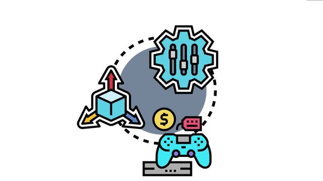 Merchandise customization controls illustrate adjusting product settings, dimensions, and pricing, highlighting a system for personalizing items and managing their attributes for online retail