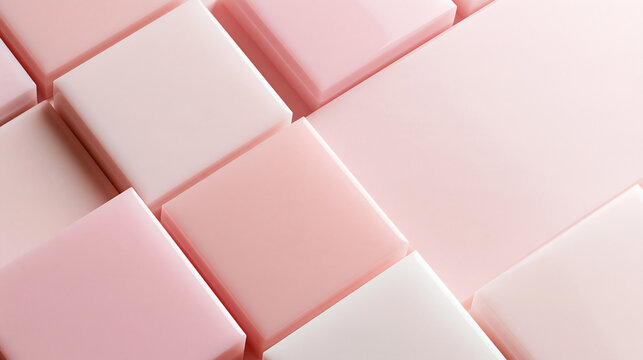 Pastel Pink Geometric Blocks Abstract Background Pattern