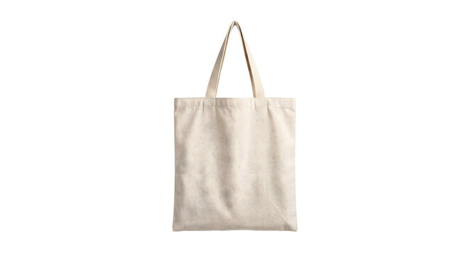 Eco friendly canvas tote bag mock up in natural cream cotton fabric for shopping branding.