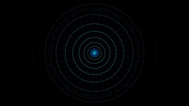 Futuristic digital radar grid hud motion background loop