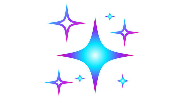 Colorful Gradient Sparkle Stars and Shining Light Effects
