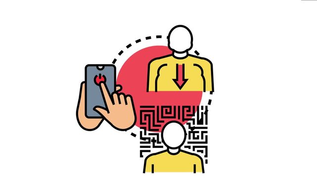 Mental inhibition concept a person experiencing psychological blocks and limitations. With a digital device potentially impacting mind processes and problem solving