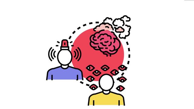 People engaging in mental processes, perceiving thoughts and ideas, with brains generating notions and perspectives, symbolizing imagination and visualization concepts