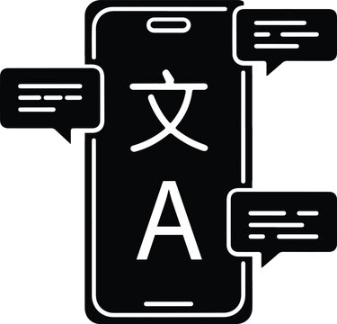 Smartphone language translator app icon Vector