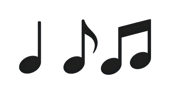 PNG Minimalist black musical notes illustration.