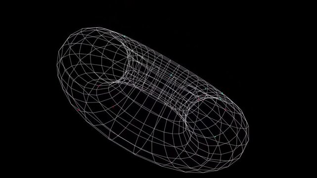 Abstract 3d wireframe torus morphing geometry motion loop