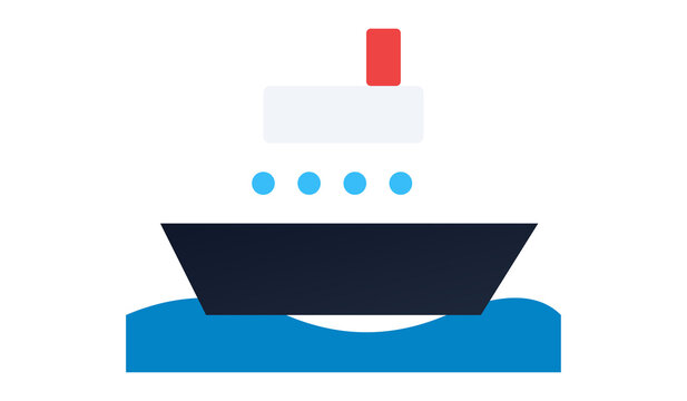 Cruise Ship Ocean Liner Vector Icon - Maritime Vessel Graphic PNG