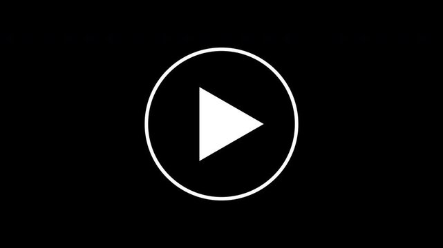 Animated Minimal Media Play Button Vector Icon For Web Player User Interface Displayed On Black