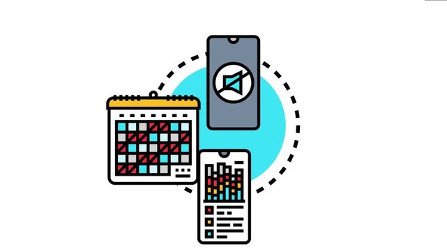 Mentally distracted concept symbolizing a person overwhelmed by constant notifications, digital information overload, and a demanding calendar, leading to a lack of focus and productivity
