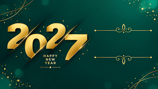 Glowing 2027 number celebration background , Happy New Year 2027, New Year 2027, Happy New Year, New Year, 2027 Typography, 2027