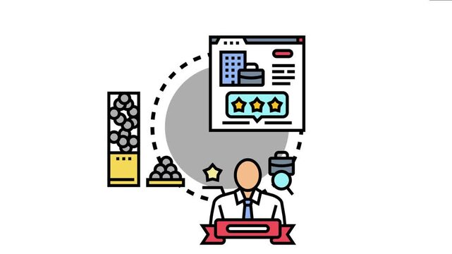 Person icon on a web platform developing professional identity, managing online profiles, receiving feedback, and representing business attributes for digital recognition