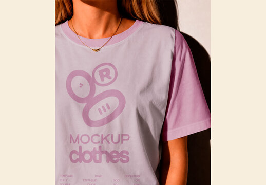 Casual Model with T-Shirt Mockup