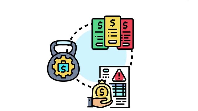 Financial obligations meeting concept bills, money management, difficulty of regular payments, and managing expenses for a balanced budget