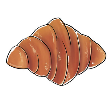 Handrawn illustration croissant element clip art for kitchen, menu book, decoration, crafter