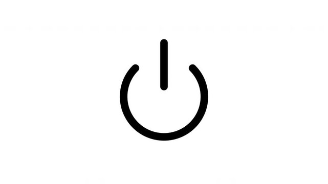 Power Button User Interface Symbol For Electronic Device Control On White Background