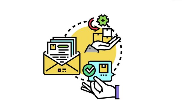 Business applications and documents undergoing a structured approval process, with submissions leading to careful evaluation and final confirmation of tasks and delivery