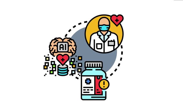 Medical professional monitoring medication risks and patient safety using artificial intelligence and digital health data, ensuring better healthcare outcomes and preventing adverse drug reactions