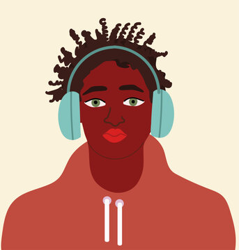 Abstract man portrait, modern minimalistic style poster, male character,  head, user profile , hand drawn vector illustration.