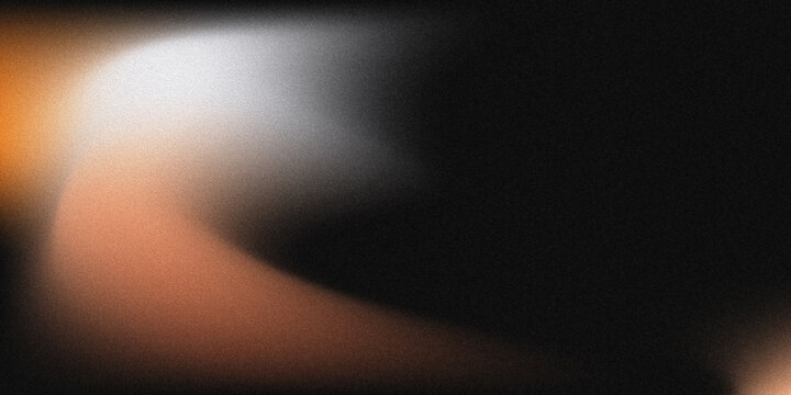 Abstract dark black background with soft white and orange glowing light, blurred cinematic gradient, warm atmospheric haze, dramatic shadows and modern minimalist backdrop for creative design