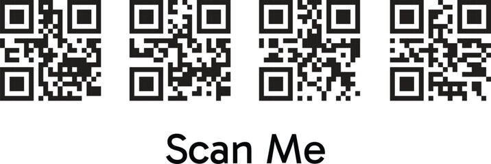 Fototapeta premium Four quick response code designs on a white background QR code