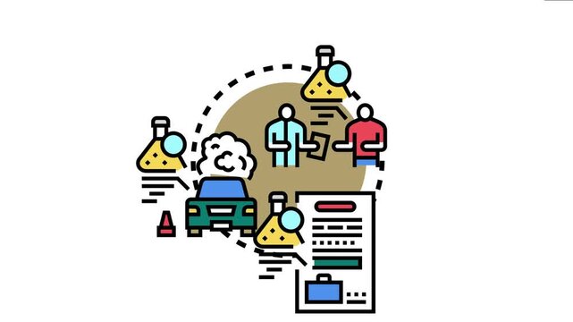 Employees undergoing a medical urine drug test process for alcohol and substances, involving laboratory analysis, reporting results, and compliance with regulations
