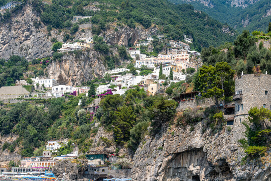 The famous cliffside village of Positano along the Amalfi Coast in southern Italy