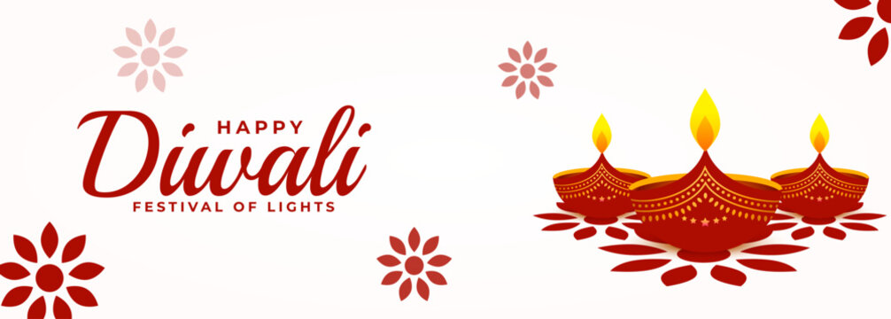 Traditional Diwali Greeting Design with Decorative Hanging Diyas 