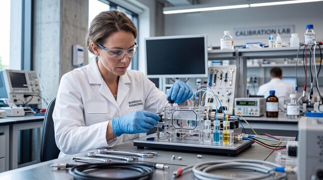 Expert scientist operating specialized laboratory equipment for advanced research on premium plant-based nutritional food ingredients