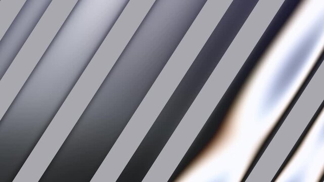 Abstract Liquid Chrome Animation with Diagonal Metallic Stripes