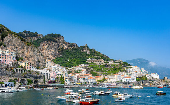 Town of Amalfi along the famous Amalfi Coast in the Campania region of southern Italy
