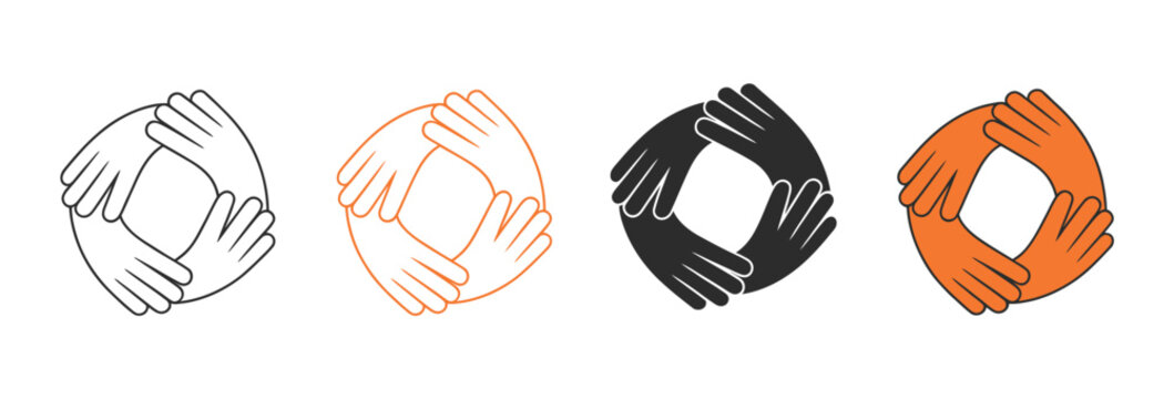 Teamwork icon vector, collaboration and community symbol representing group cooperation, shared goals, partnership, communication, business teamwork, social connection, and collective success.