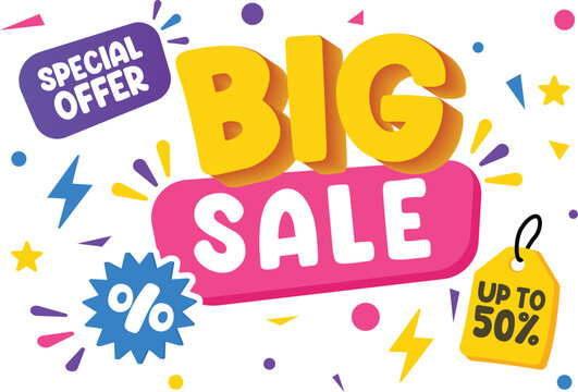 Big sale banner design, vector illustration