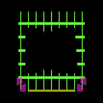 Green Neon Square Frame Circuit Border Template