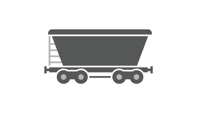 Dark gray train hopper car designed for transporting heavy bulk cargo like coal or ore over the modern railway network.