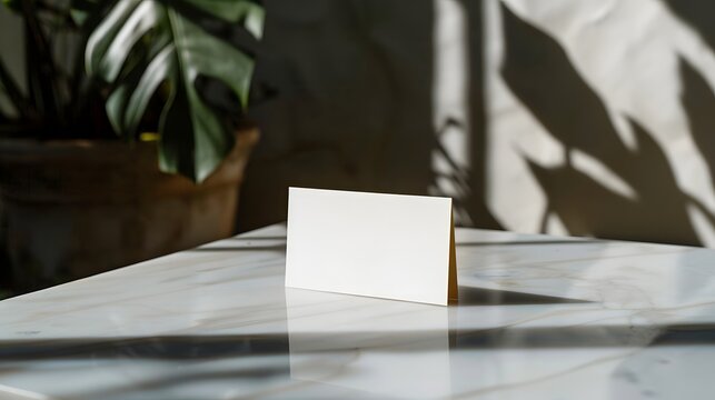 Minimalist Solid Brass Place Card Holder with Cardstock