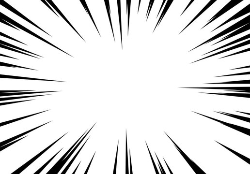Sharp radial motion lines forming a comic style speed burst on plain white background