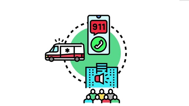 Medical emergency response a person calling on a smartphone to request an ambulance and receiving help from a dispatch center, symbolizing urgent healthcare support