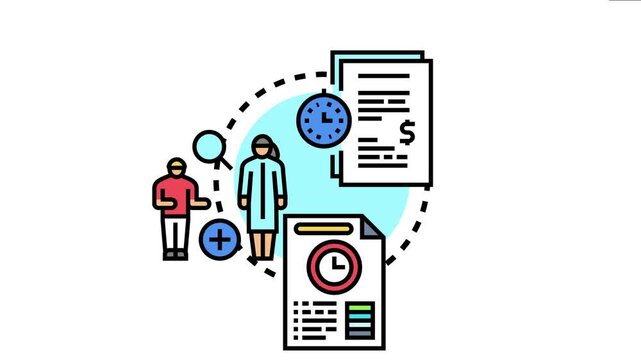 Healthcare professionals and patients arranging check in time slots, managing appointments, and documenting health service schedules for clinic visits and medical procedures