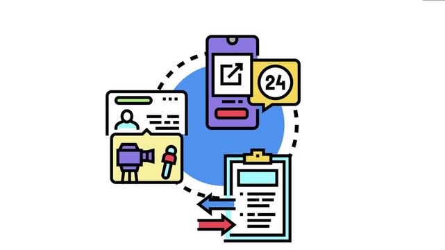 Media export formats depicting digital content transfer, document conversion, and content sharing processes across various platforms and applications