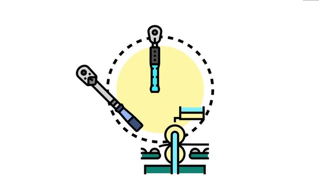 Mechanical torque transfer using engineering tools illustrates power transmission and rotation in industrial technology and precision measurement