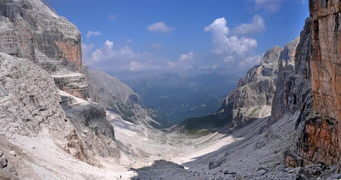 Landscape on the Dolomites from the Tosa Pedrotti lodge