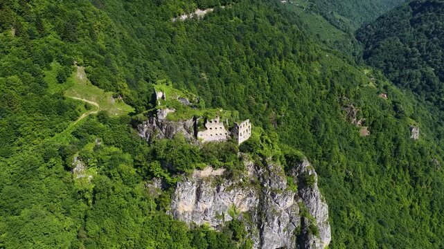 Kustul Monastery, a Greek Orthodox monastery located in the Macka district of Trabzon, built on the rocks. St. George Peristeriotas Monastery.