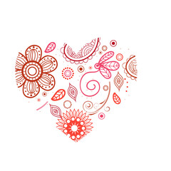 Obraz premium Heart made of flowers sticker