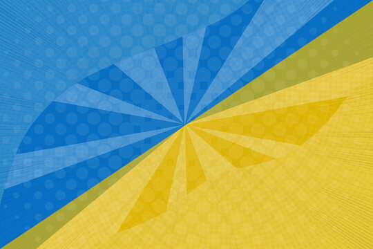 Dynamic blue and yellow comic book background featuring a dramatic radial burst, halftone dot texture, and bold pop art design.