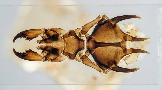 Detailed Microscopic View Of Insect Anatomy And Mandibles