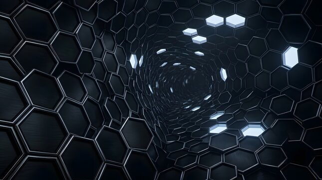 Hexagonal graphene lattice structure with defects