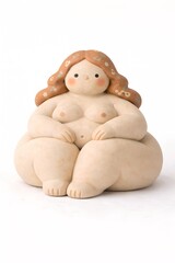 Fototapeta premium Soft Ceramic Female Figurine Minimal Body Sculpture Abstract Woman Form Aesthetic Decor