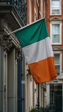 ireland irish flag waving in the wind