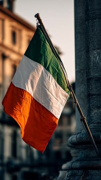 ireland irish flag waving in the wind