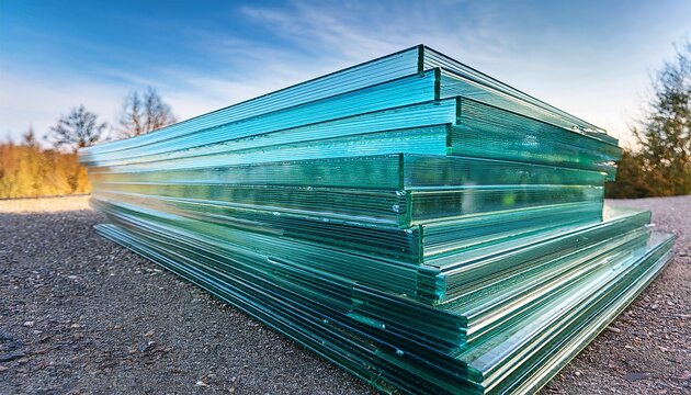 transparent solar control float glass sheets pile window material sample